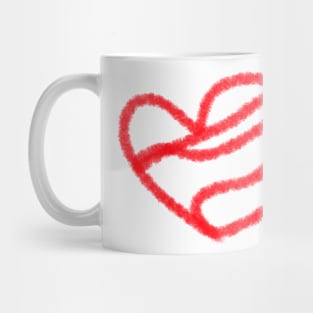 Red watercolor heart love design Mug